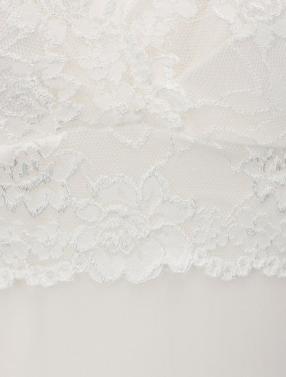 Body uni en dentelle - Blanc - 3