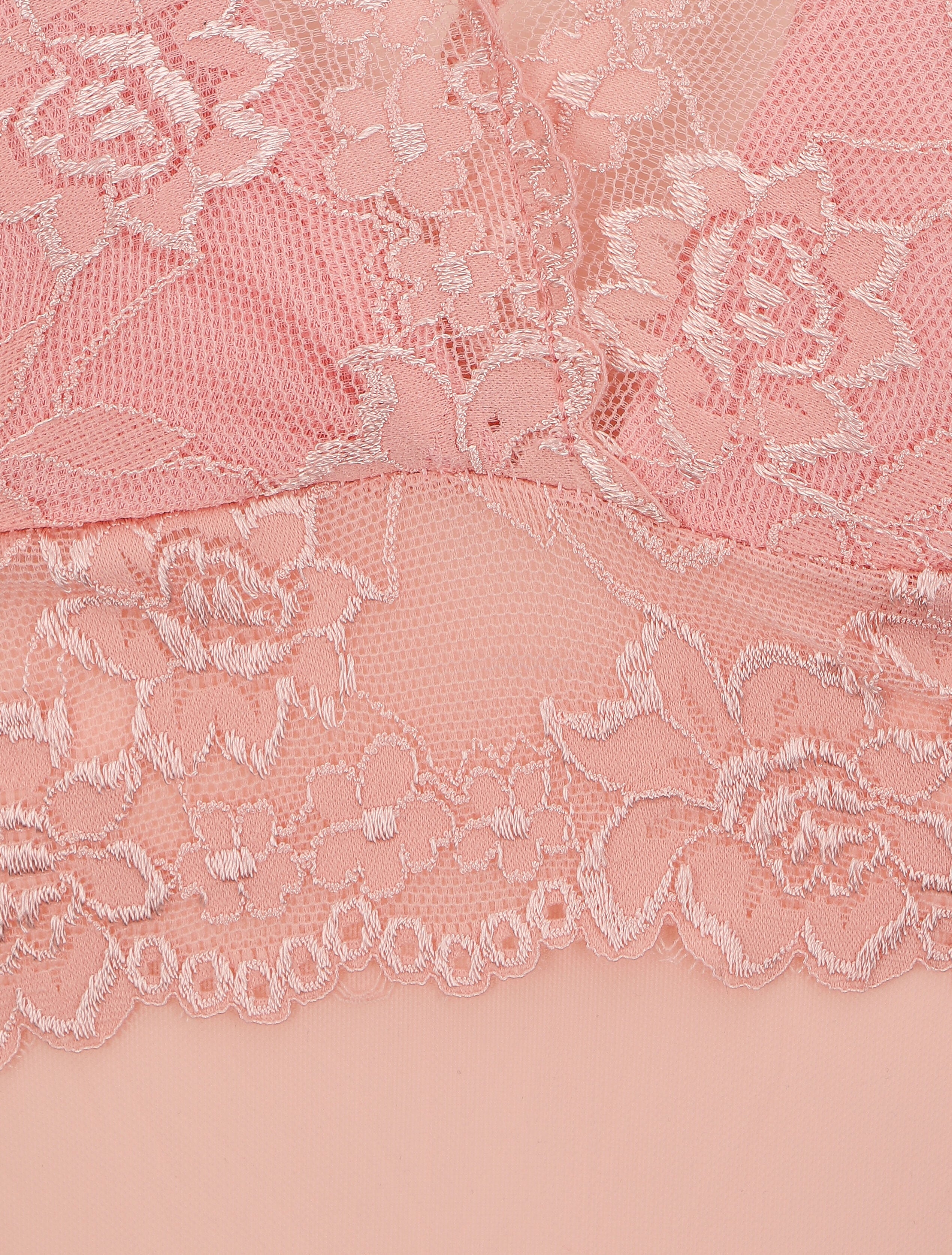 Body uni en dentelle - Rose - 3