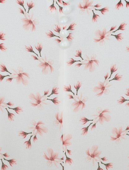 Blouse imprimé fleuri à bretelles - Blanc - 3