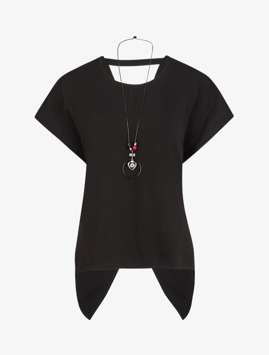 Top oversize à dos ouvert et torsadé - Noir - 4