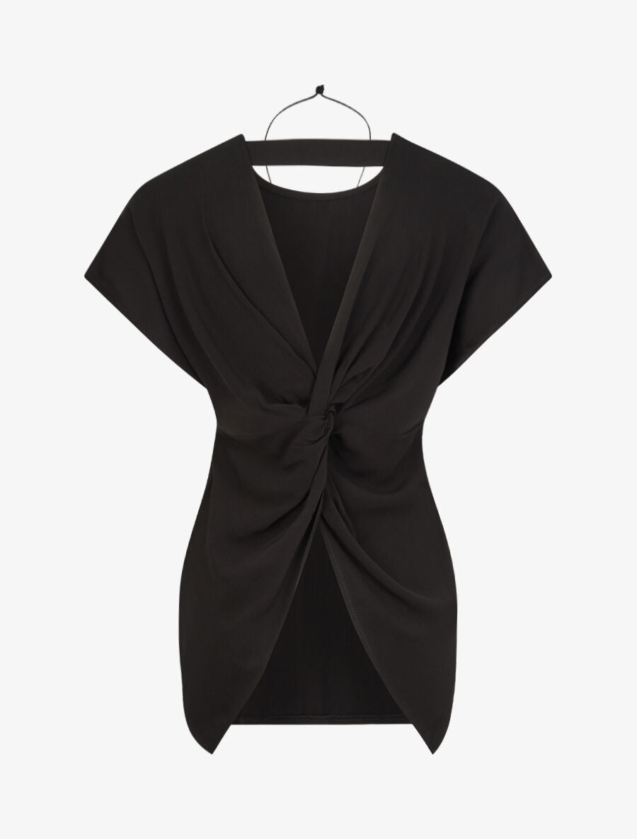 Top oversize à dos ouvert et torsadé - Noir - 2