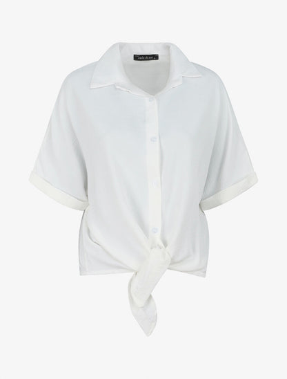 Blouse ample coupe carrée - Blanc - 4