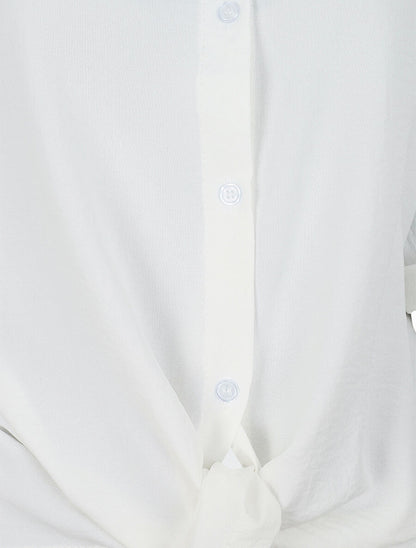 Blouse ample coupe carrée - Blanc - 3