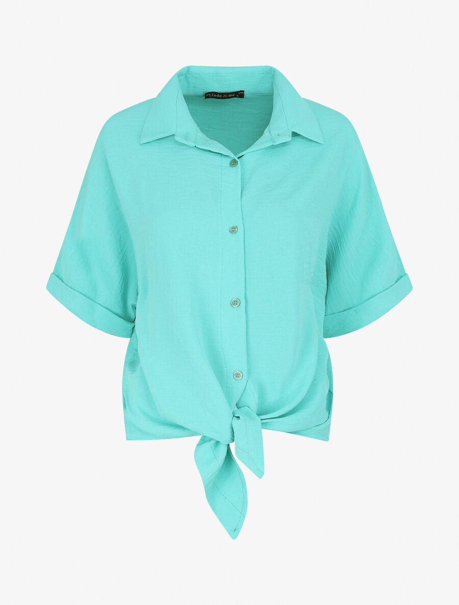Blouse ample coupe carrée - Turquoise - 1