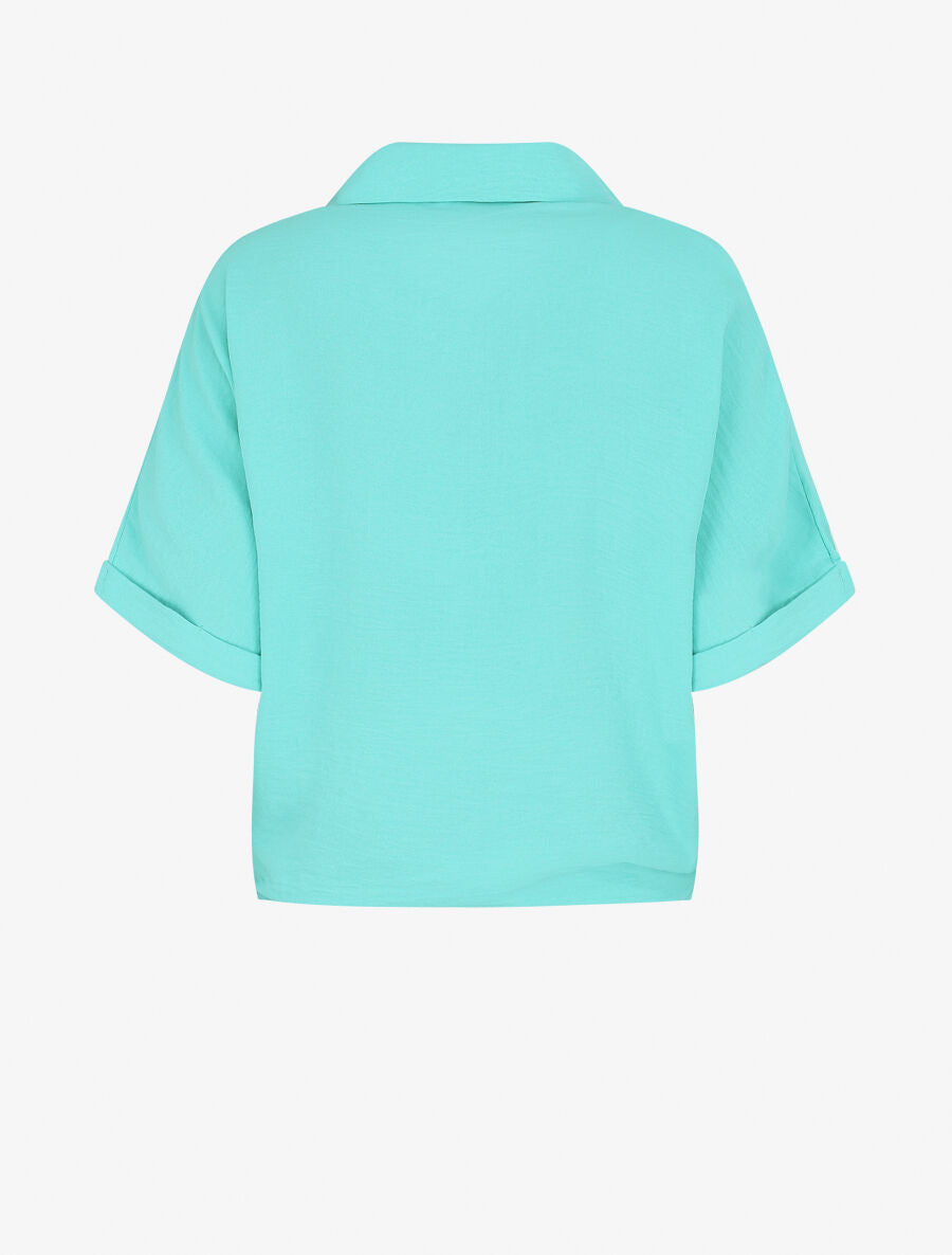 Blouse ample coupe carrée - Turquoise - 2