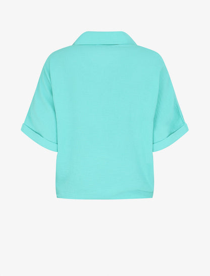 Blouse ample coupe carrée - Turquoise - 2