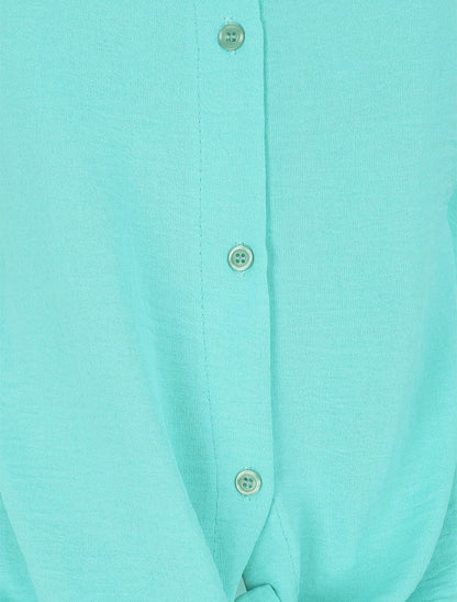 Blouse ample coupe carrée - Turquoise - 3