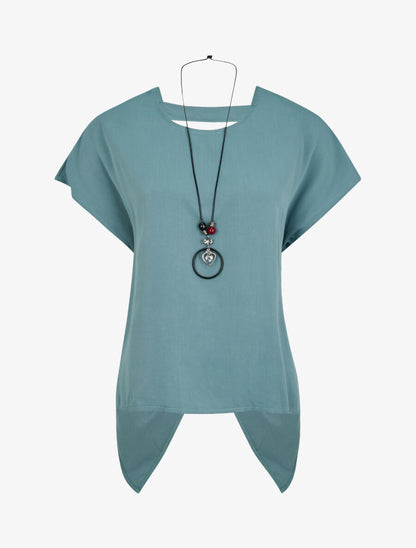 Top oversize à dos ouvert et torsadé - Bleu clair - 4