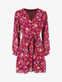 Robe cache-coeur à imprimé fleuri - Bordeaux - 1