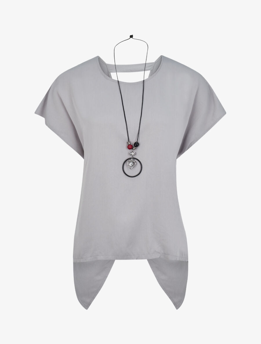 Top oversize à dos ouvert et torsadé - Gris clair - 4