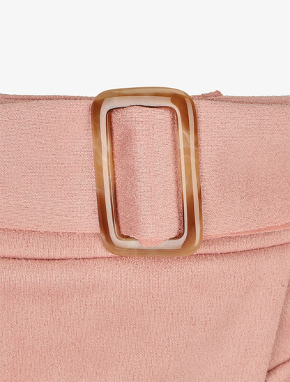 Jupe short en suédine - Rose - 3