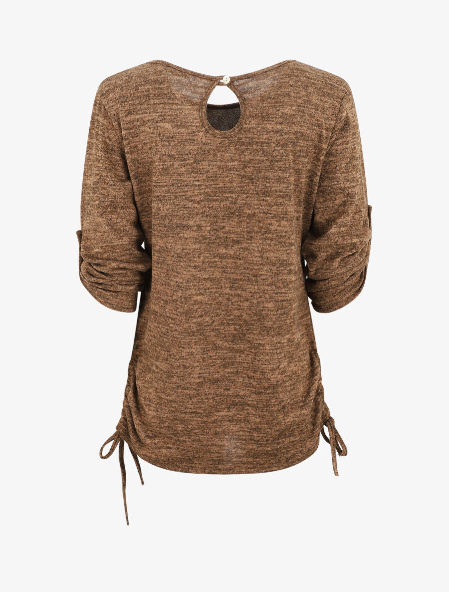 Pull ample à flocage Bless the da - Taupe - 2