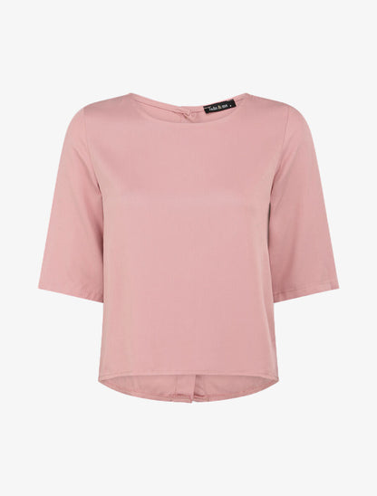 Top à dos boutonné - Rose - 1