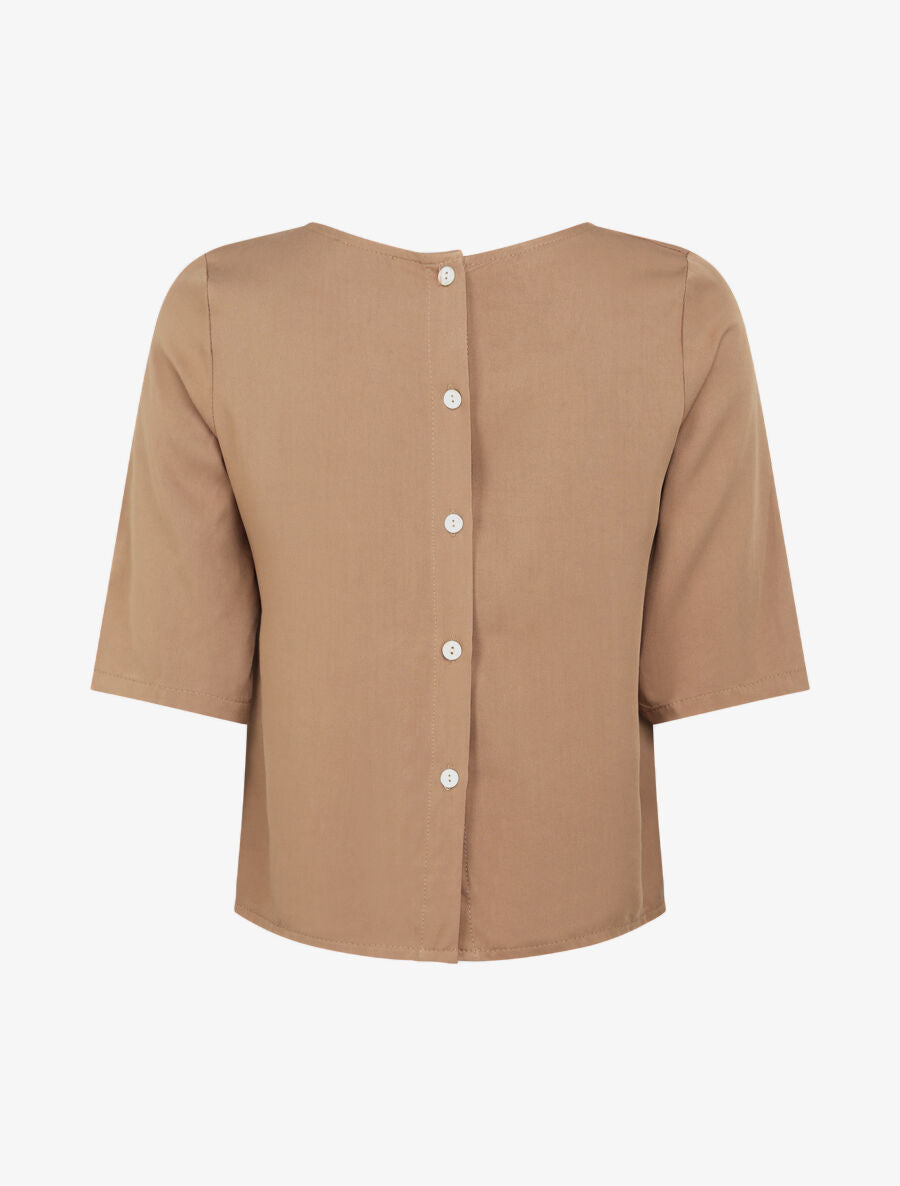 Top à dos boutonné - Camel - 2