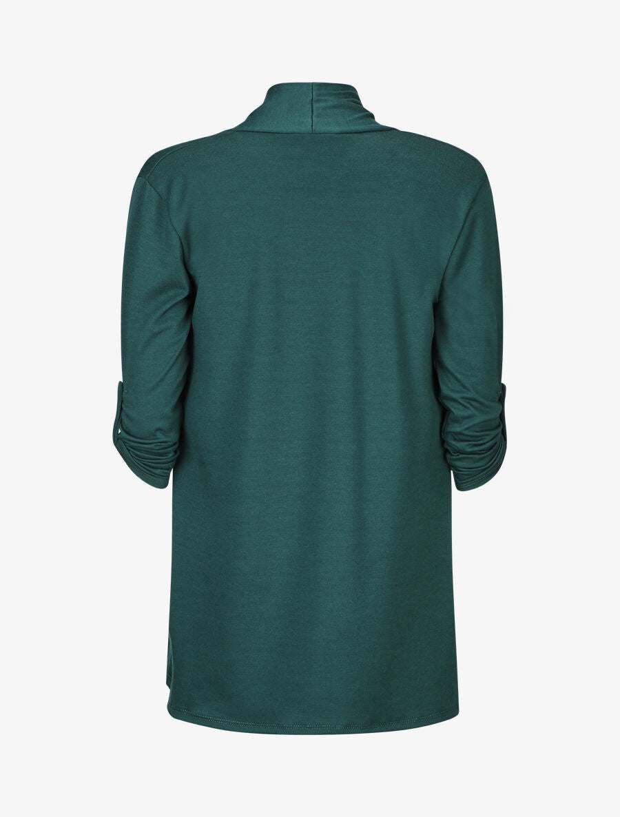 Gilet droit ouvert uni - Vert sapin - 2