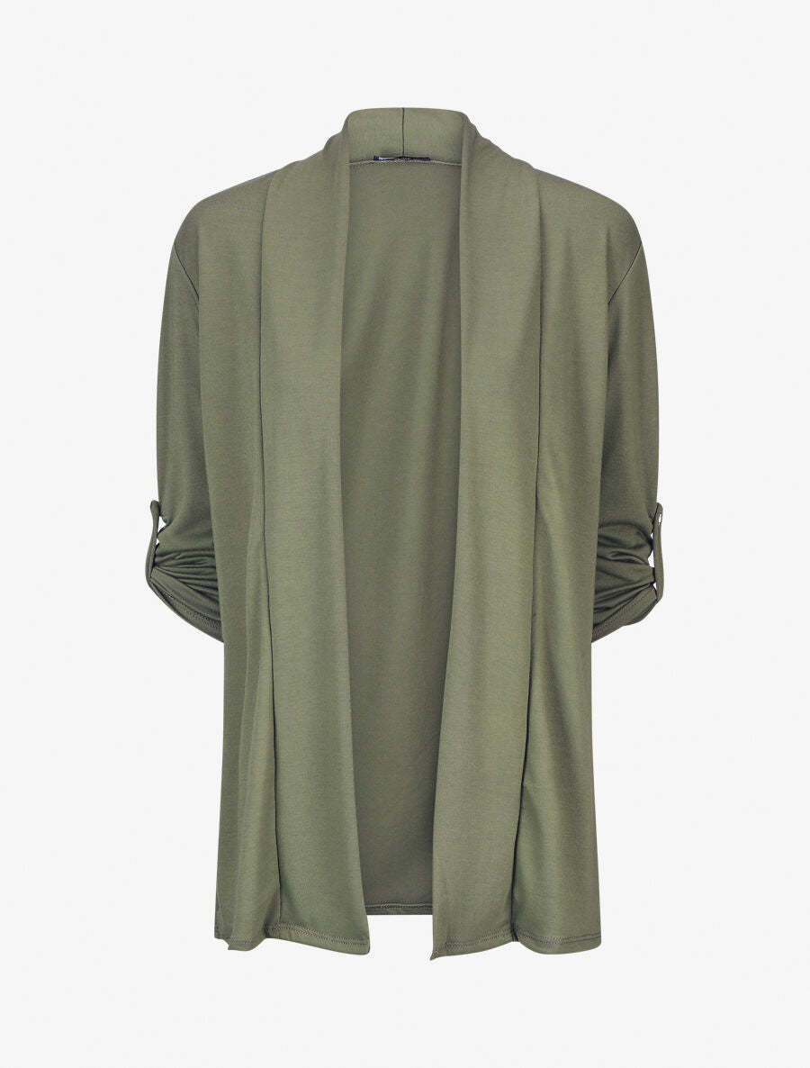 Gilet droit ouvert uni - Kaki - 5