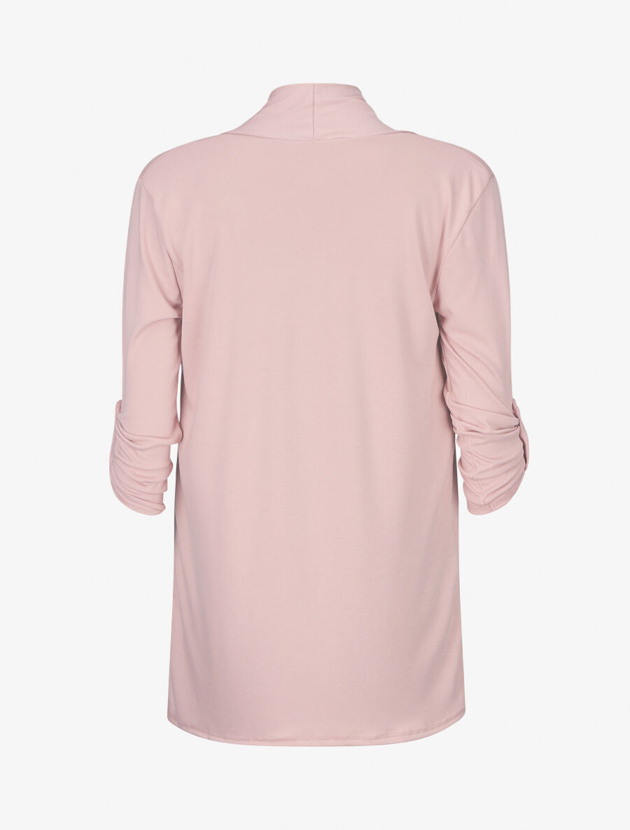 Gilet droit ouvert uni - Rose - 2