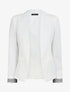 Blazer uni à revers imprimé graphique - Blanc - 5