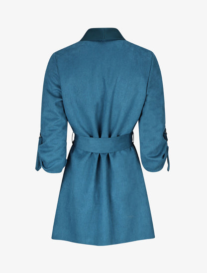 Gilet jeté en suédine - Bleu - 2