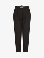Pantalon dad uni taille standard - Noir - 1