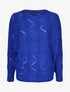 Pull en maille zigzag - Bleu électrique - 1