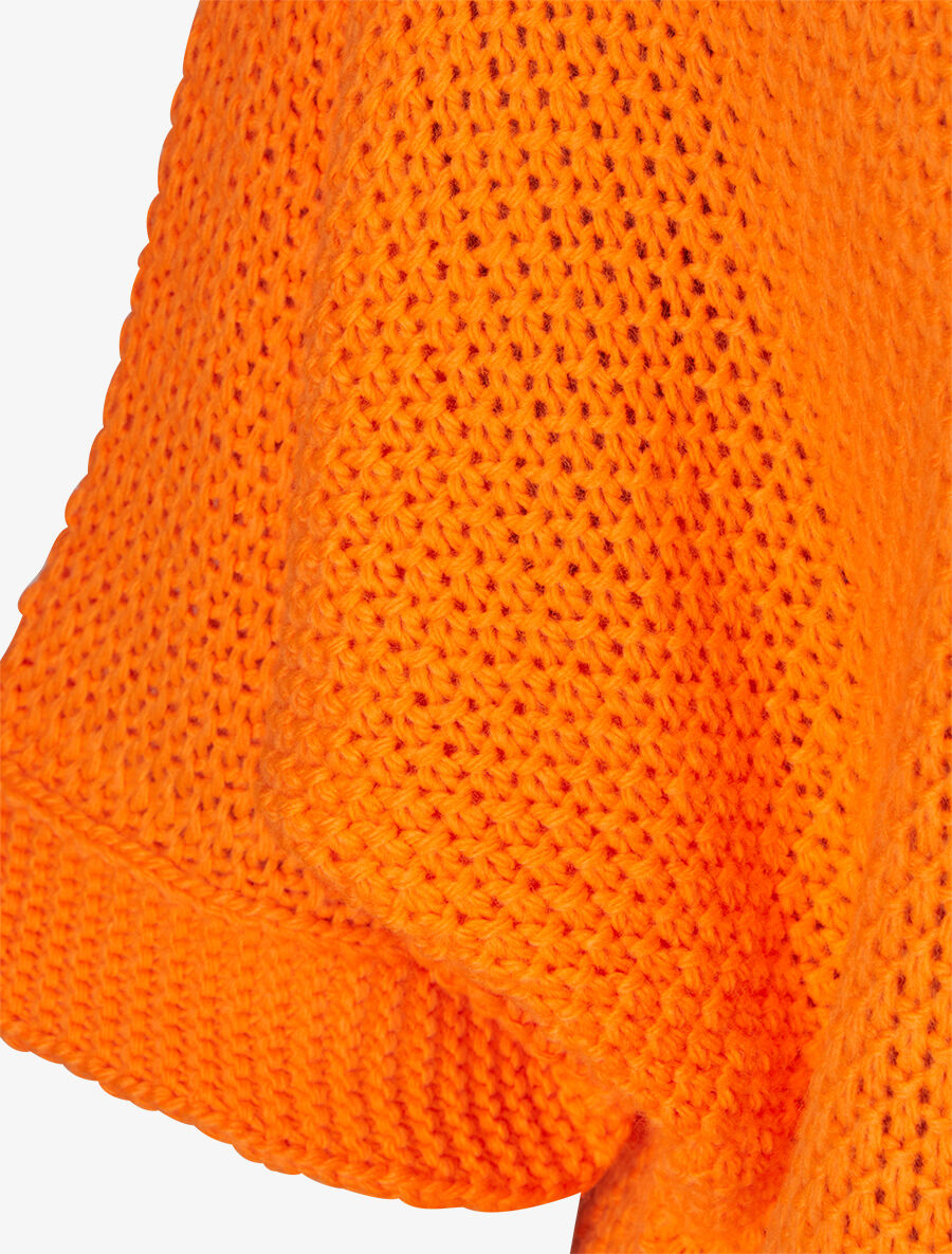 Pull grosse maille à manches 3/4 - Orange fluo - 3