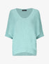 Pull grosse maille à manches 3/4 - Bleu ciel - 1
