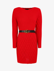 Robe pull courte - Rouge - 1