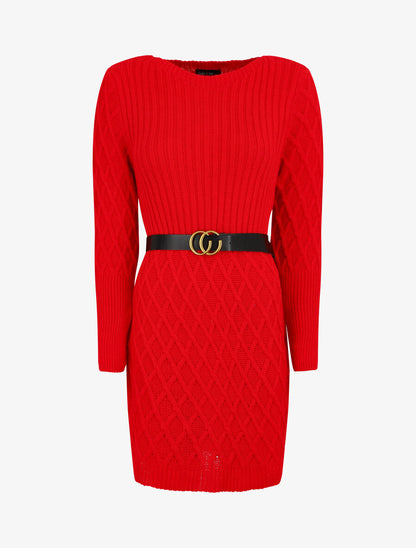 Robe pull courte - Rouge - 1