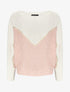 Pull en maille à motif V irisé - Rose - 1
