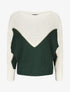 Pull en maille à motif V irisé - Vert sapin - 1