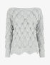 Pull en maille effet écaille - Gris clair - 1