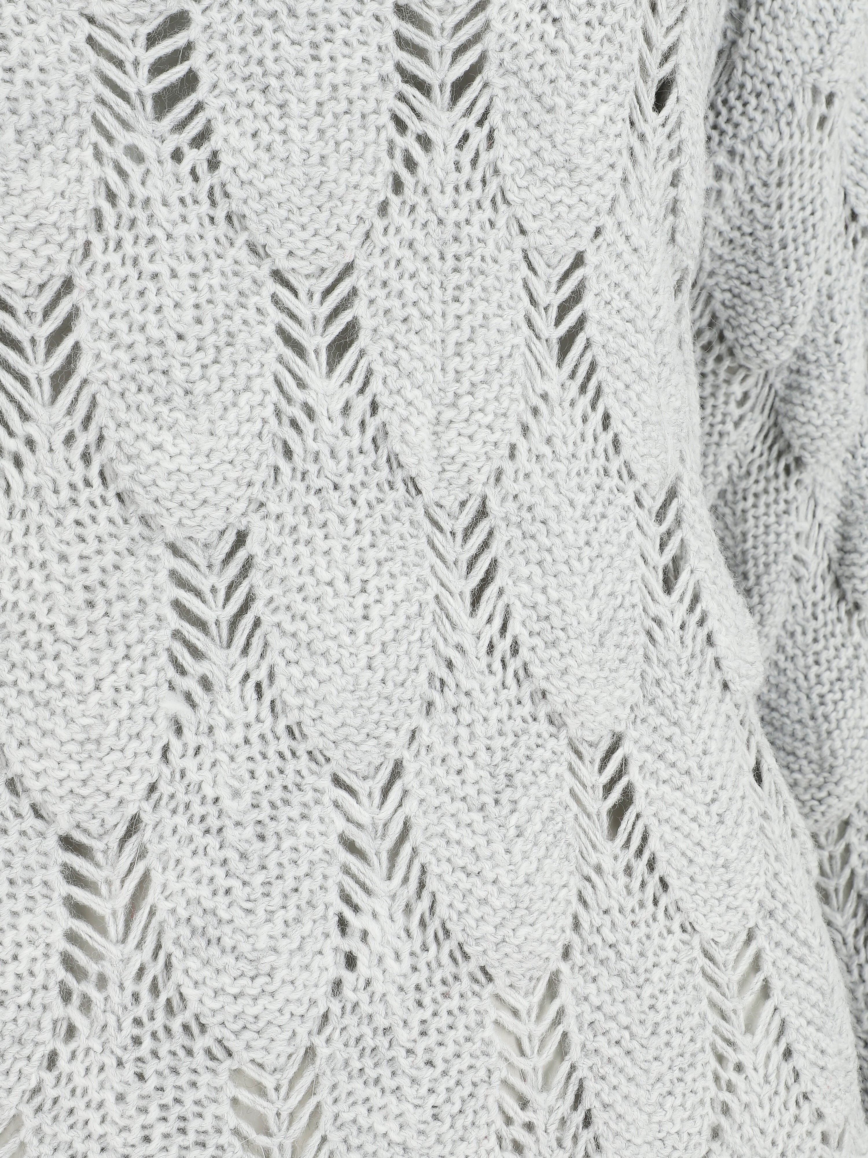 Pull en maille effet écaille - Gris clair - 3