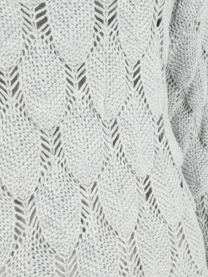 Pull en maille effet écaille - Gris clair - 3