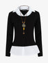 Pull à chemise superposée - Noir - 1