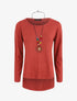 Pull uni à bas asymétrique - Terre de sienne - 5