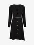 Robe pull mi-longue boutonnée - Noir - 1