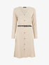 Robe pull mi-longue boutonnée - Beige - 1