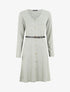 Robe pull mi-longue boutonnée - Vert olive - 1