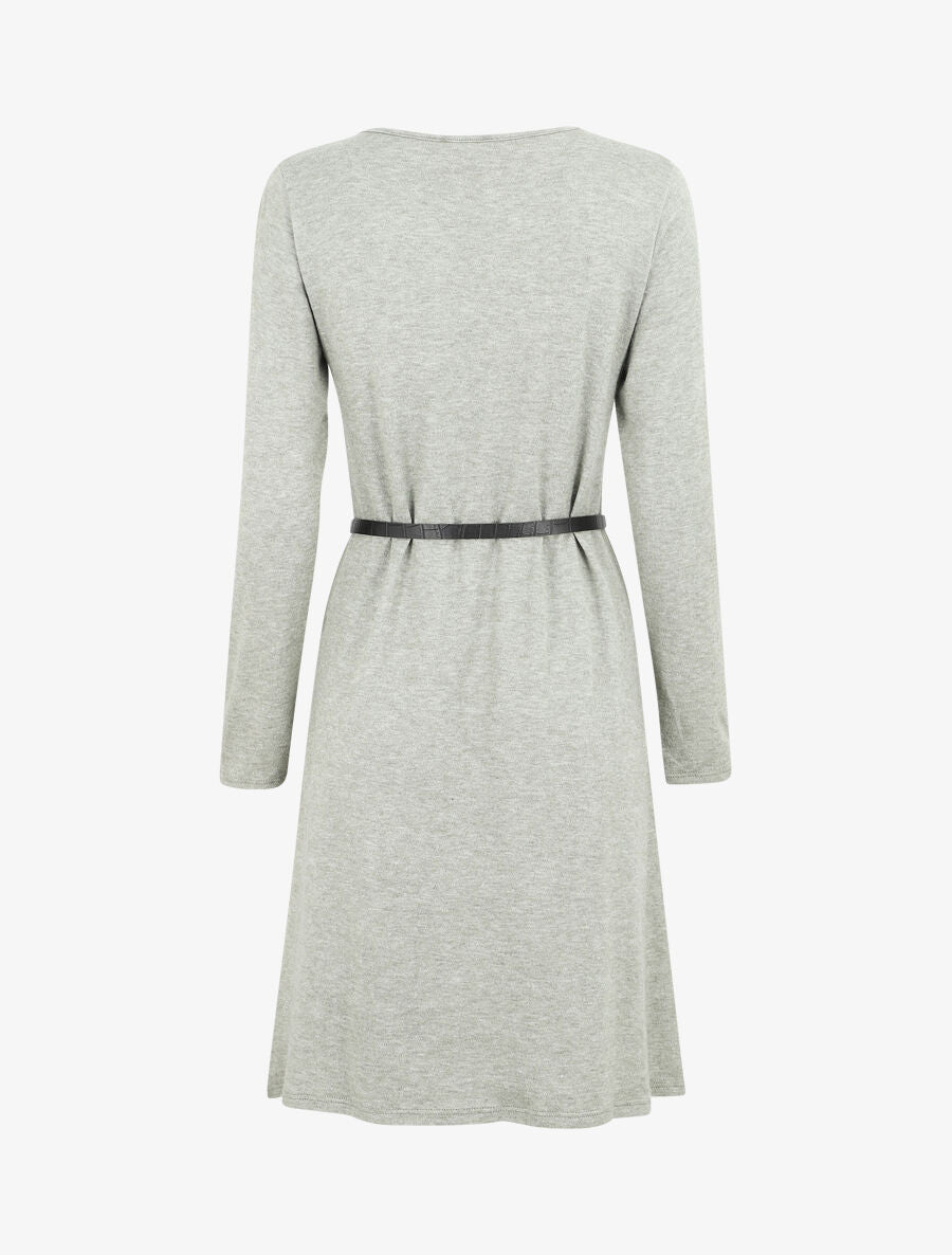 Robe pull mi-longue boutonnée - Vert olive - 2