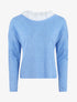 Pull droit à col volanté - Bleu ciel - 1