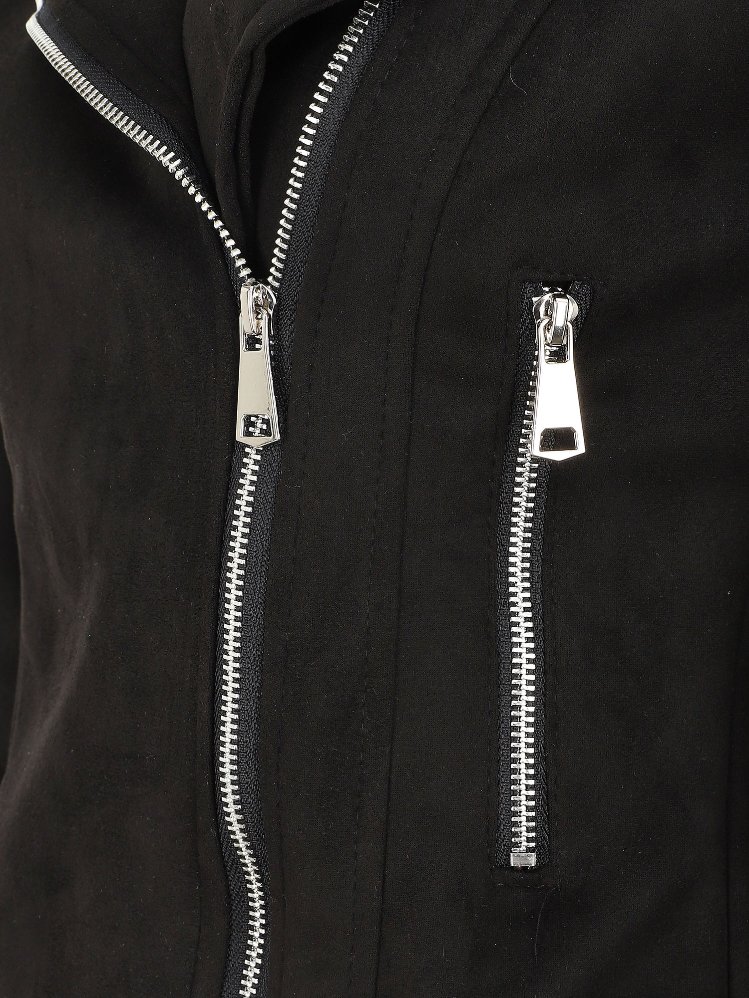Veste style perfecto en suédine - Noir - 3