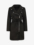 Trench mi-long zippé en suédine - Noir - 5