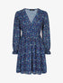 Robe courte patineuse à fleurs - Bleu - 1