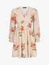 Robe courte patineuse imprimé grandes fleurs - Beige - 5