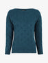 Pull classique à imprimé effet damier - Bleu canard - 1
