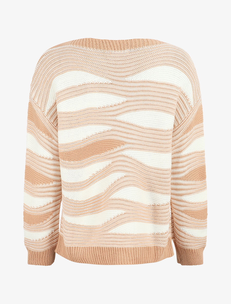 Pull coupe droite imprimé graphique - Rose - 2