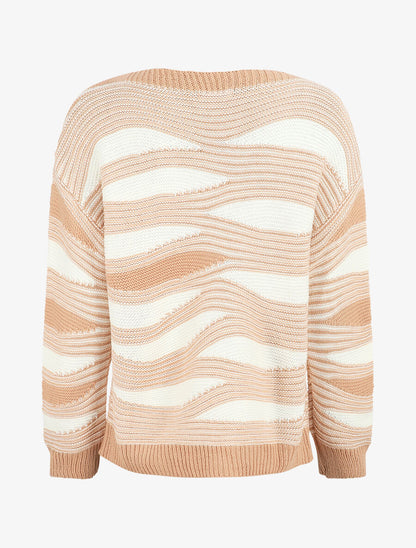 Pull coupe droite imprimé graphique - Rose - 2