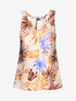 Caraco satiné imprimé tropical - Beige - 1