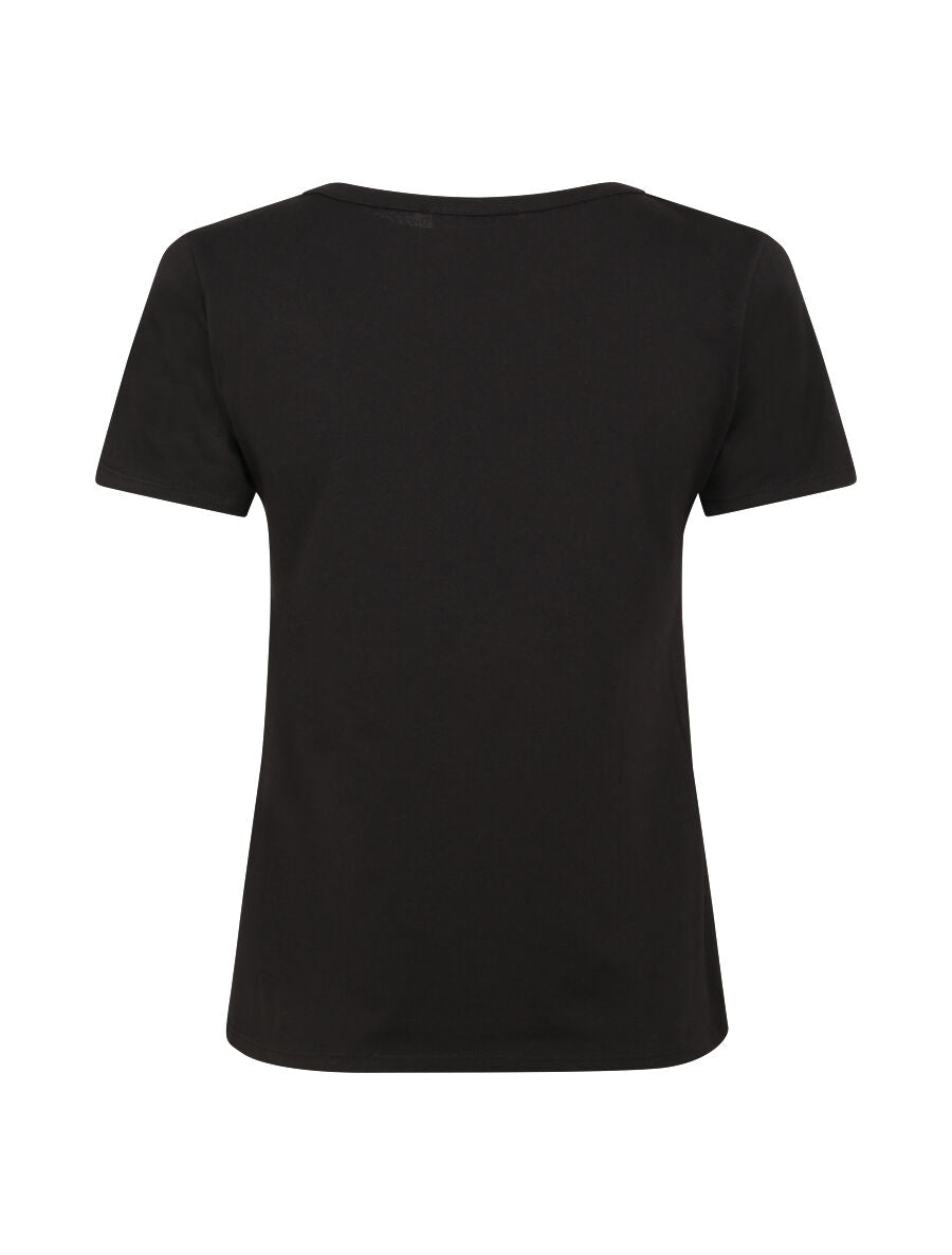 T-shirt à motif coquillage et strass - Noir - 2